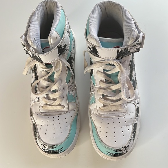 Muichiro Tokito Sneakers Air Mid Anime Mix Manga Demon Slayer Size 8.5 USED - Picture 5 of 16